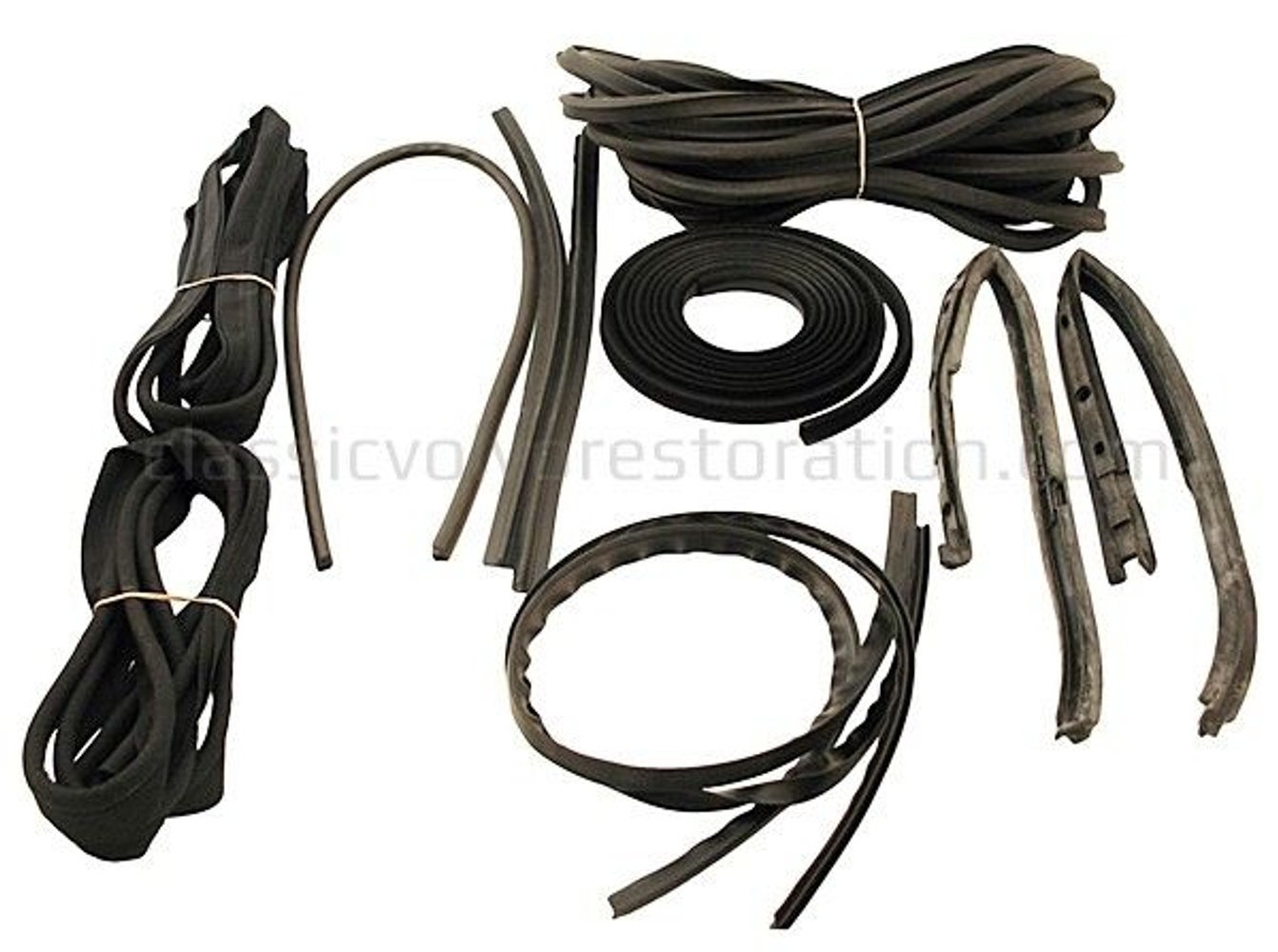 Rubber and guide rail kit for Volvo Duett with black textile strips