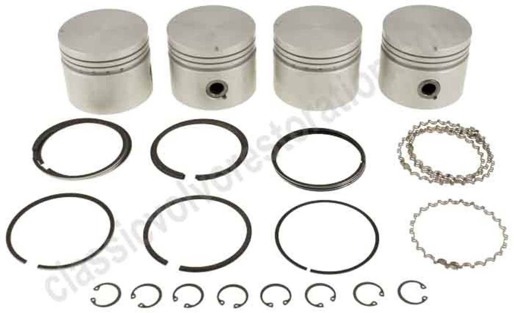 Piston set (4 pcs) with rings for Volvo B20, B30 -1973 Standard — bild 2 av 2