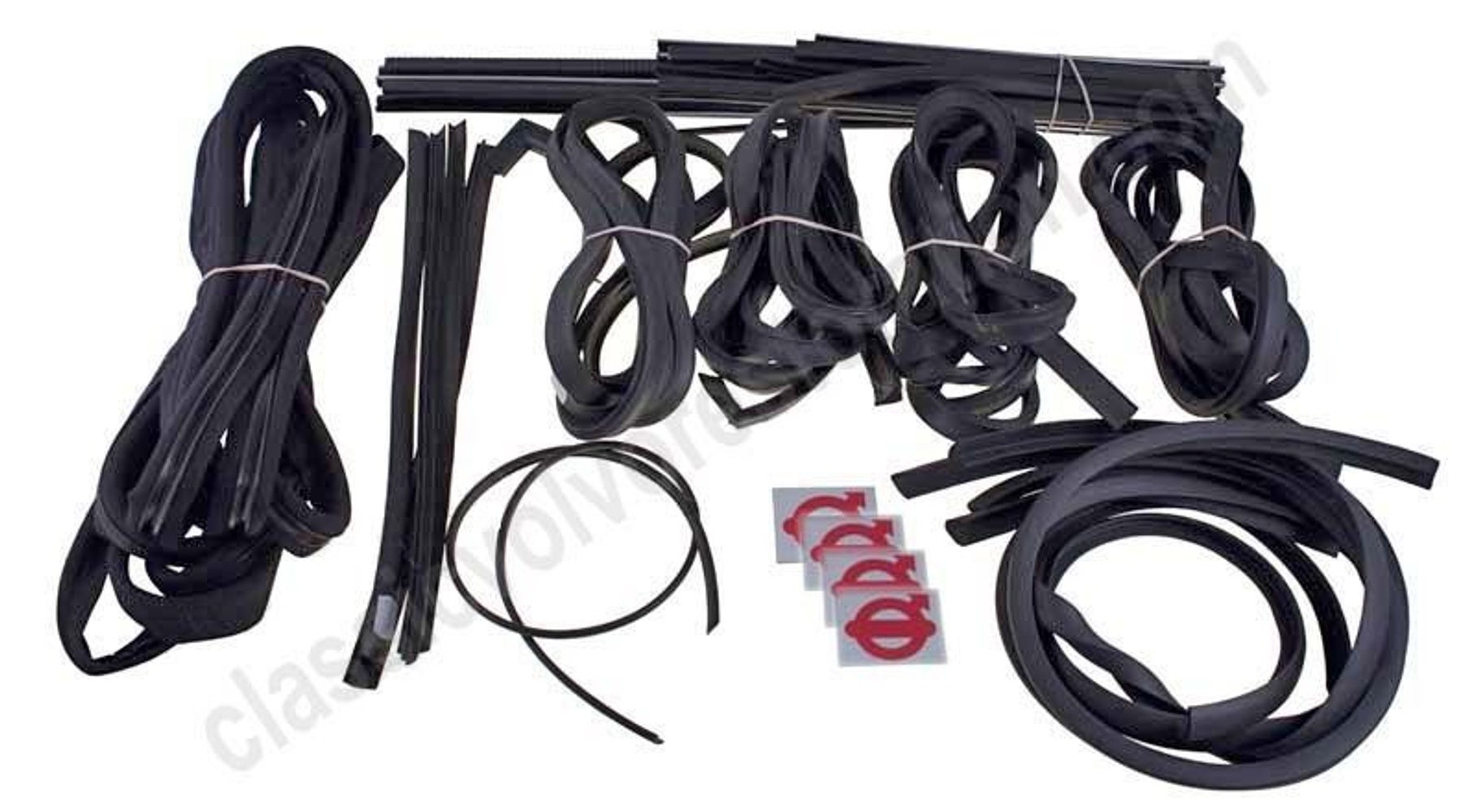 Rubber and guide strip kit with textile strips Volvo 220 (Estate only)