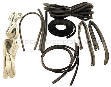 Rubber and guide rail kit for Volvo Duett with grey textile strips