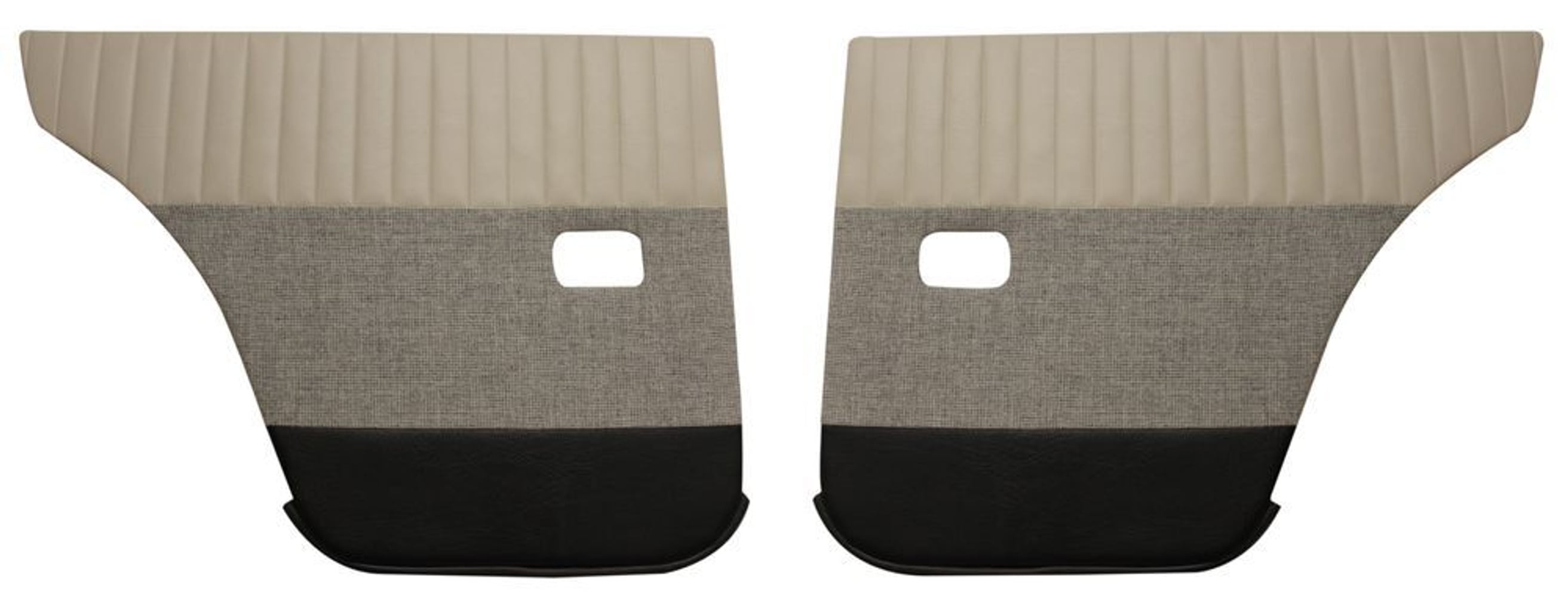 Rear door panels for Volvo Amazon 4d 1959-60, beige/gray/black