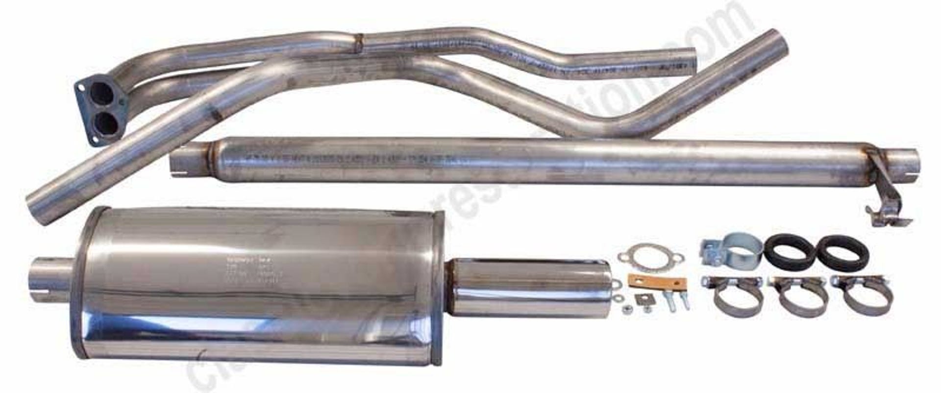 Exhaust system for Volvo Amazon Kombi, 1967-69, 2" sport, stainless steel