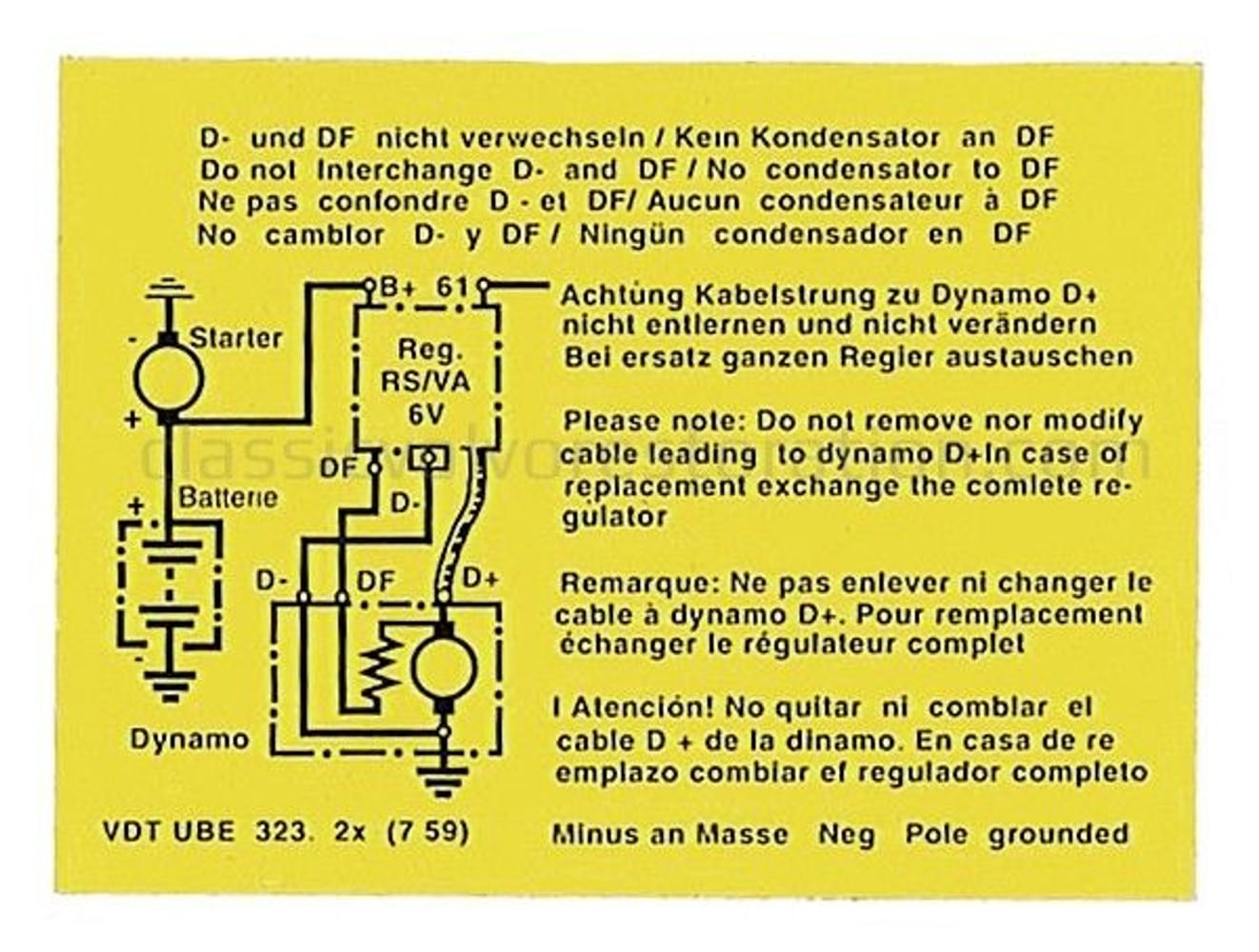 Decal charging relay 6V — bild 2 av 2