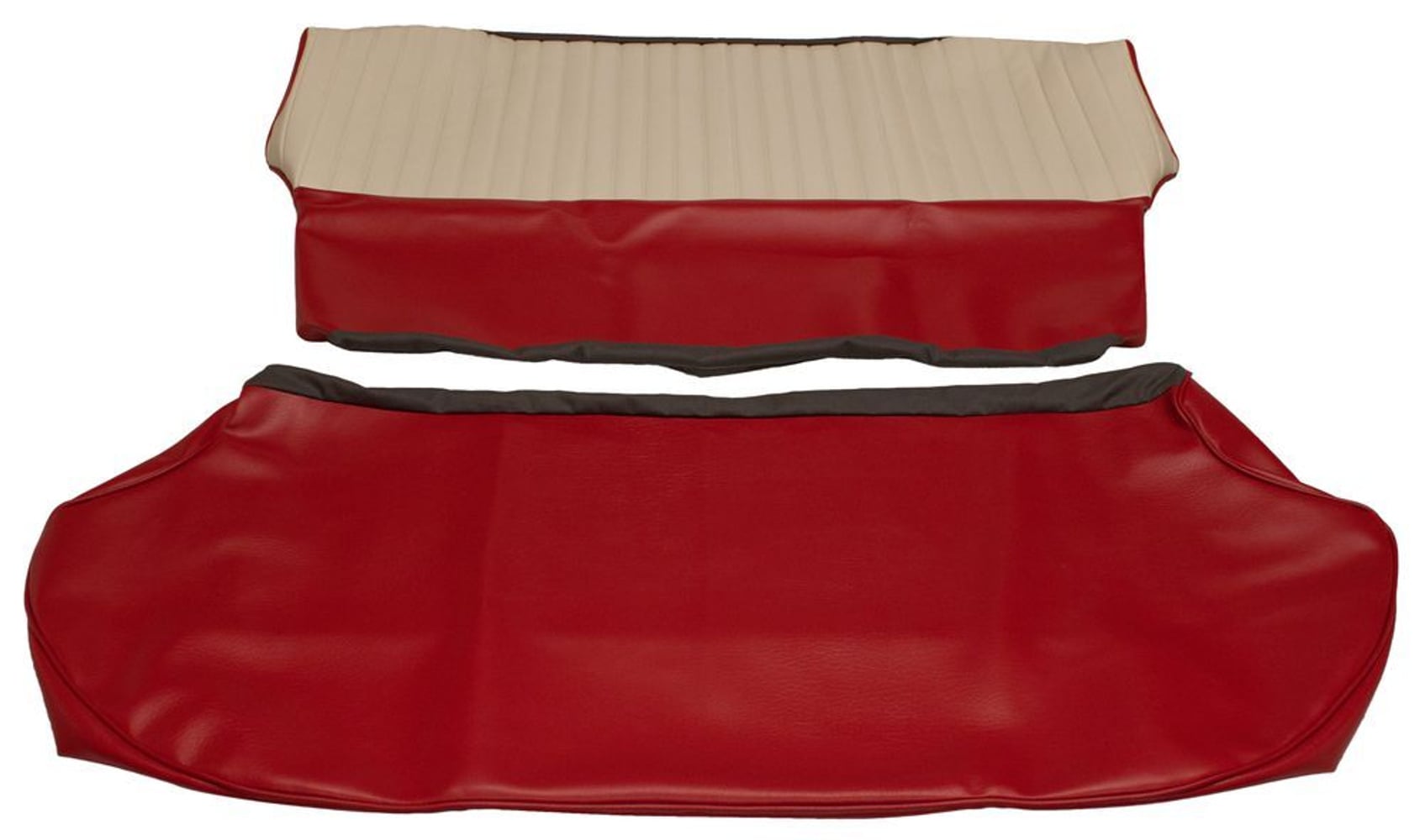 Rear seat upholstery for Volvo Amazon 4d 1959-60 Export red/beige