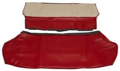 Rear seat upholstery for Volvo Amazon 4d 1959-60 Export red/beige