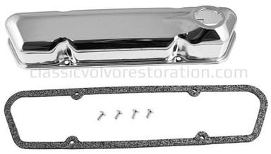 Valve cover kit for Volvo B18, B20 1965-76, chrome