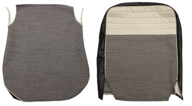 Front seat upholstery for Volvo Amazon 4d 1957-58 gray/black with folding fittings