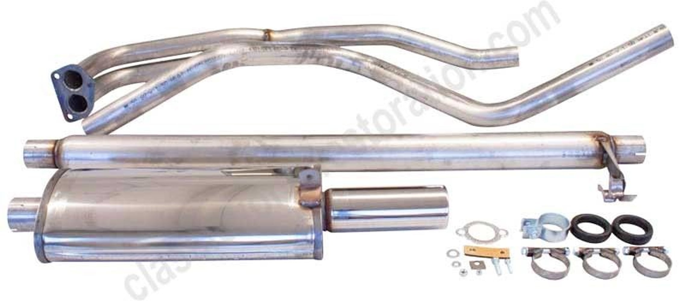 Exhaust system for Volvo Amazon, 1967-70, 2" sport, stainless steel