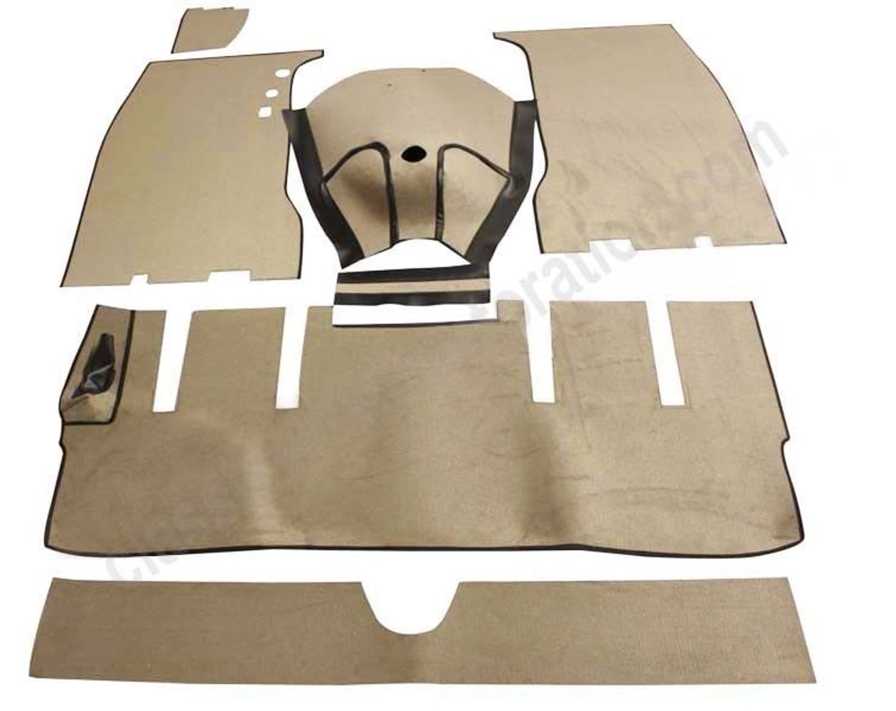 Carpet set for Volvo 1800 1961-62, gray-beige textile with felt