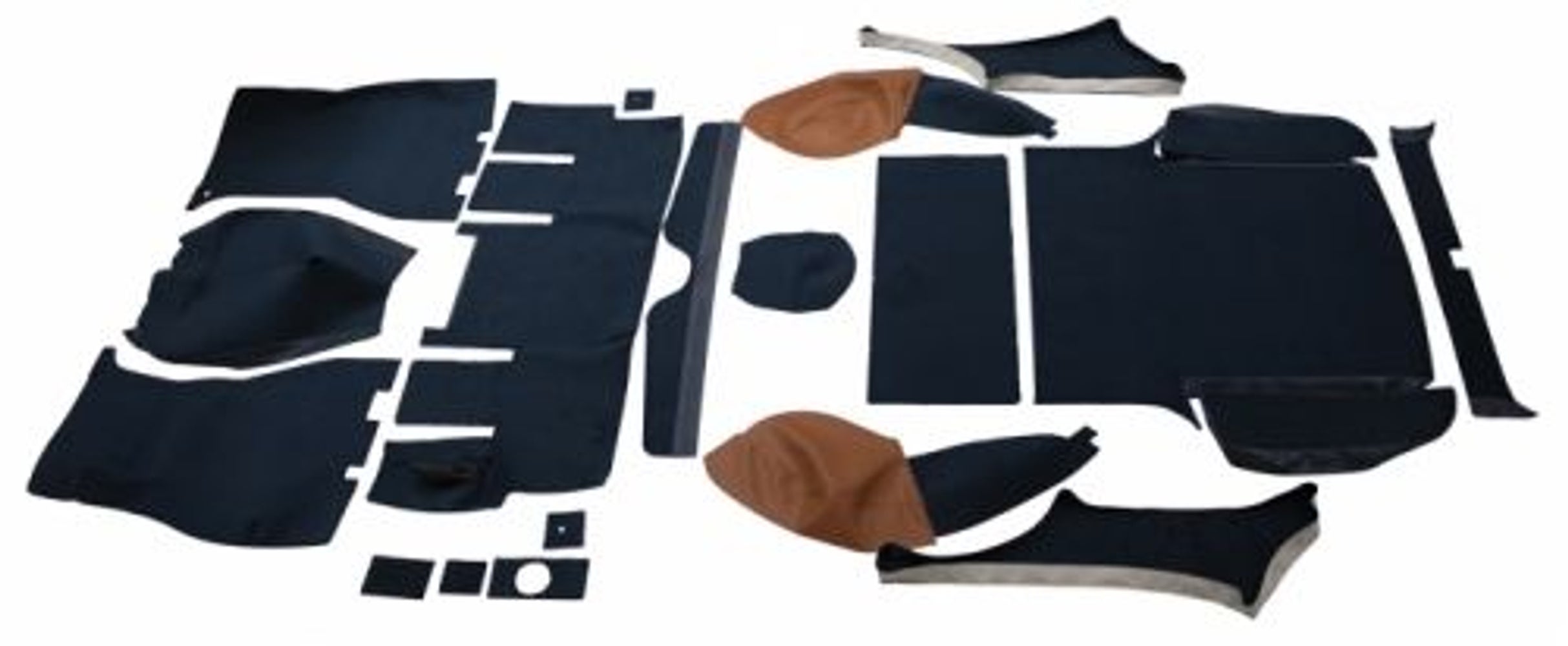 Carpet set for Volvo 1800ES, blue/brown textile