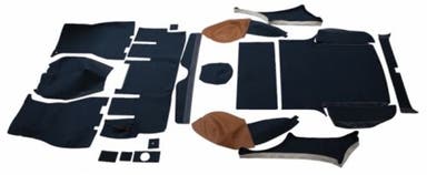 Carpet set for Volvo 1800ES, blue/brown textile