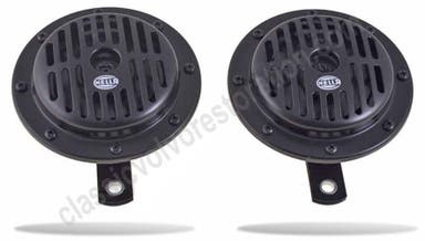 Signal horn 12V Hella black for Volvo PV544, Duett