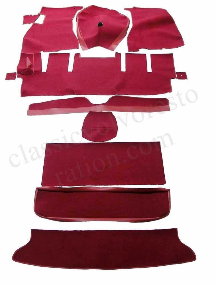 Carpet set for Volvo 1800E 1972, red textile