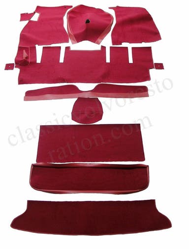 Carpet set for Volvo 1800E 1972, red textile