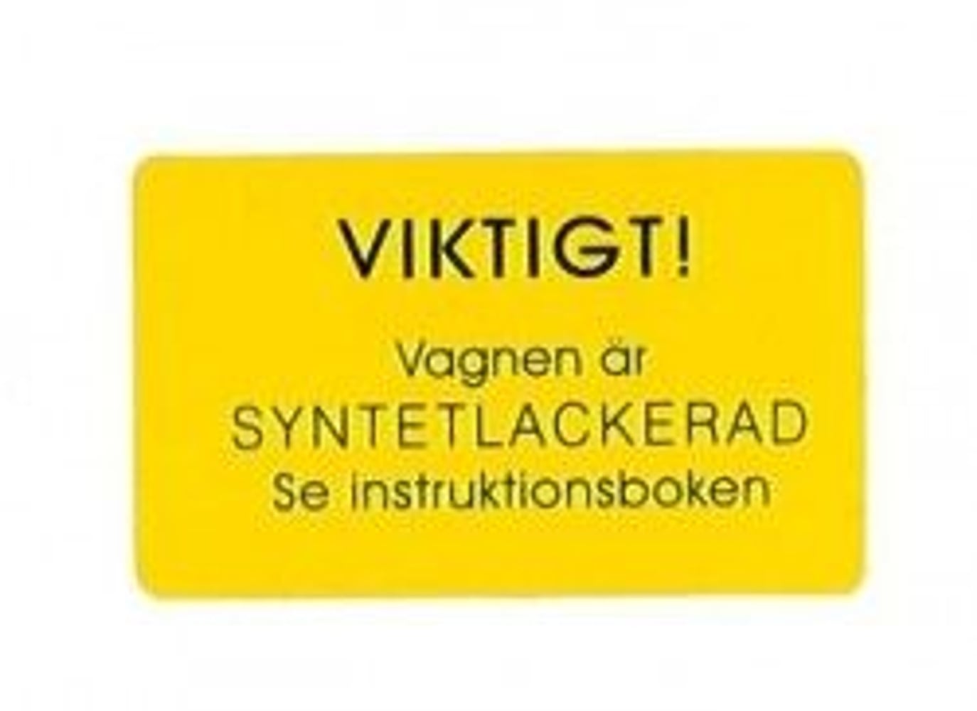 Decal paint Volvo warning for Volvo PV444 1956 — bild 1 av 2