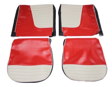 Upholstery Front seats for Volvo PV444L 1957-58 US red/beige/black