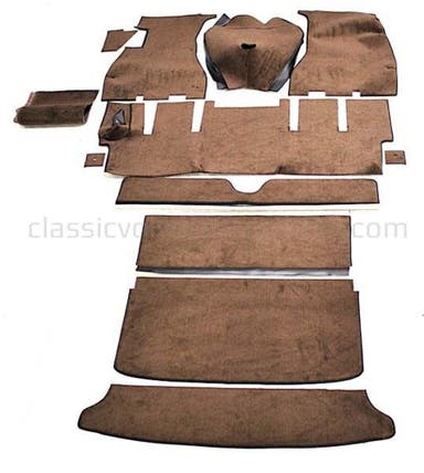 Carpet set for Volvo 1800E -71, brown/black