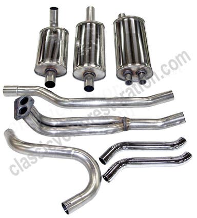 Stainless steel exhaust system for Volvo 1800E, 1970-72
