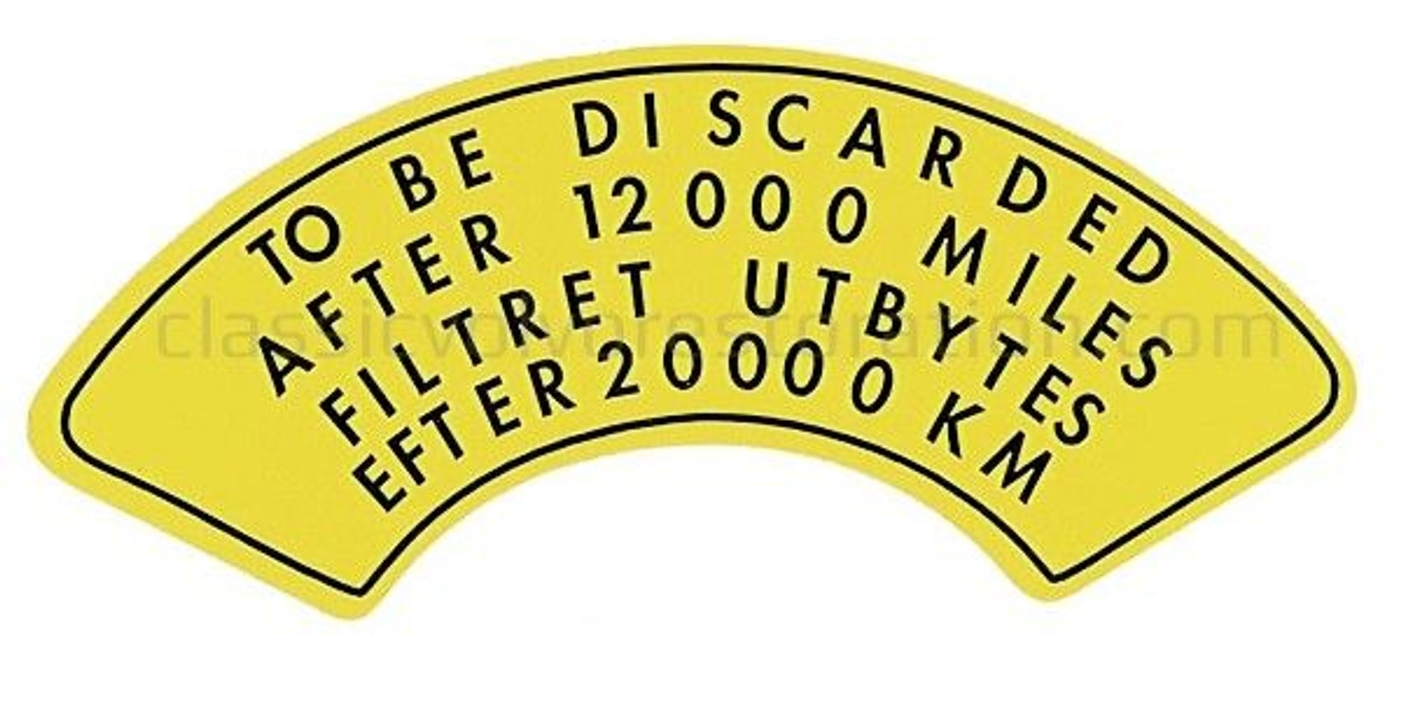 Decal air filter for Volvo B14, B16B