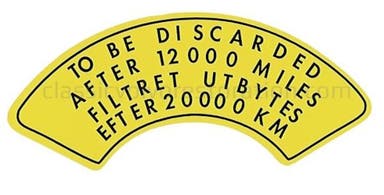 Decal air filter for Volvo B14, B16B