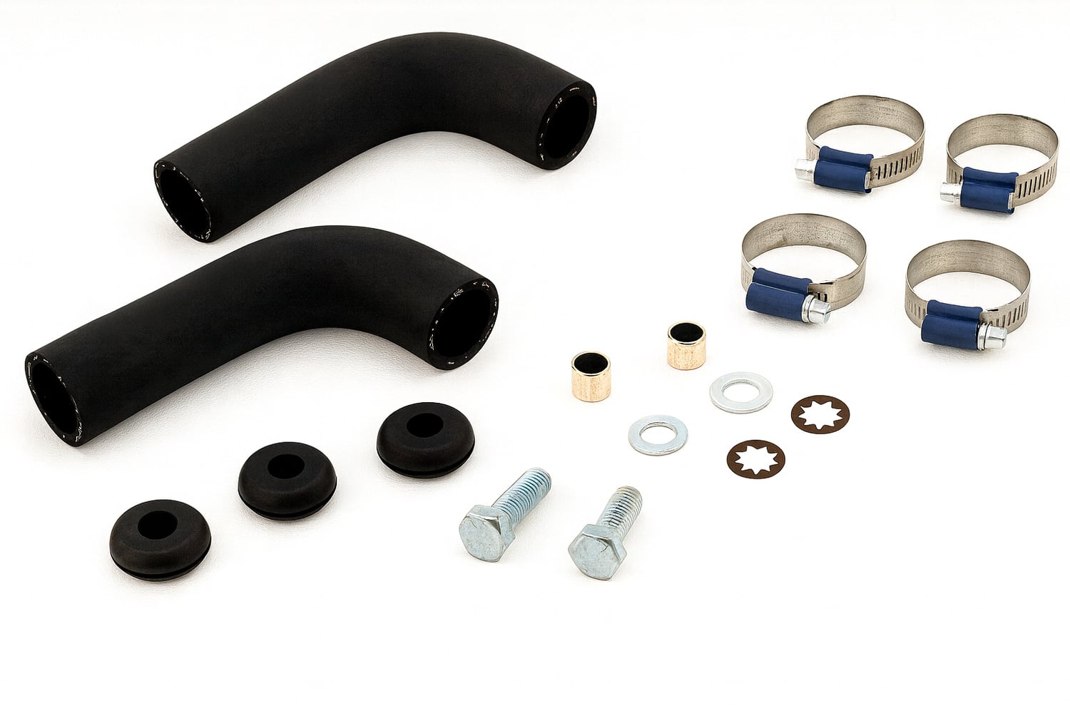 Radiator hose set for Volvo PV544, Amazon -1966, Duett -1968 with mounting kit (does not fit 1800)