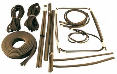 Rubber and guide strip kit with black textile strip