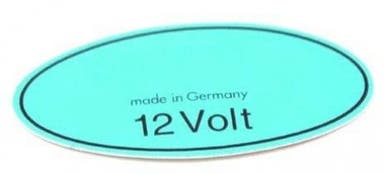 Decal Ignition coil 12V green 1969-