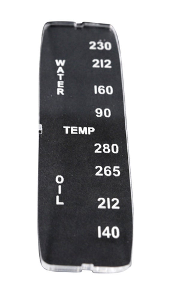 Glass for water & oil temperature gauge for Volvo 1800, (°F), 1961-68