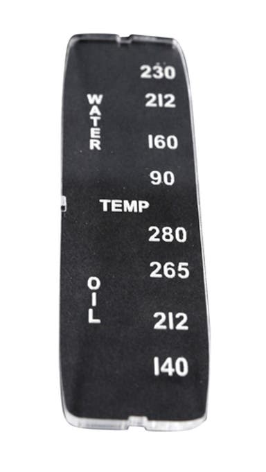 Glass for water & oil temperature gauge for Volvo 1800, (°F), 1961-68