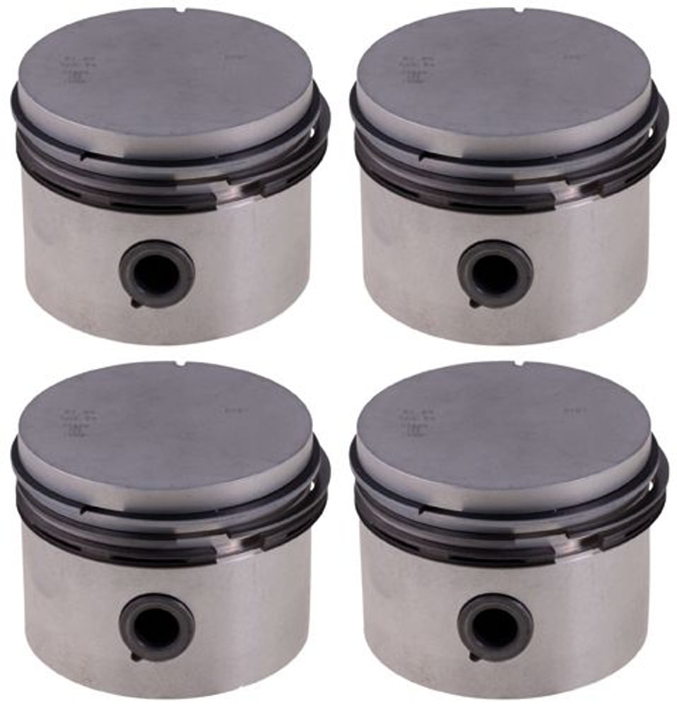 Piston set (4 pcs) with rings for Volvo B19, B20, B30 1974- Std