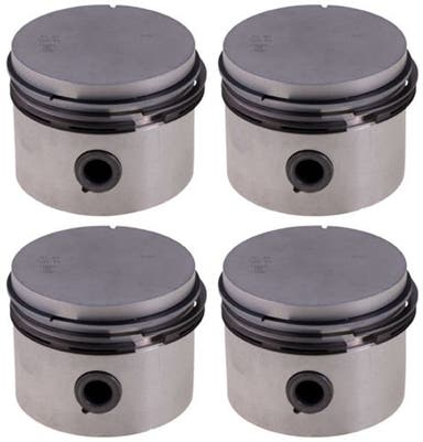 Piston set (4 pcs) with rings for Volvo B19, B20, B30 1974- Std