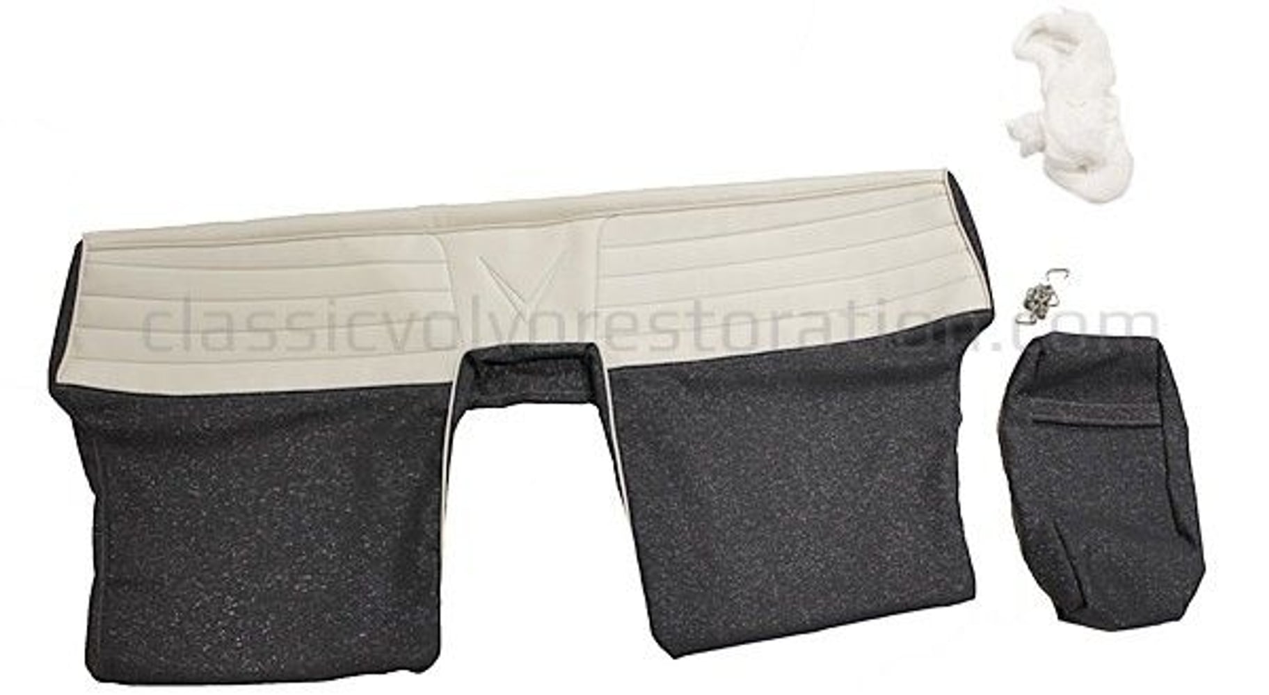 Rear seat upholstery for Volvo Amazon 4d 1957-58 blue/silver — bild 2 av 2