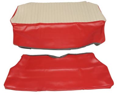 Upholstery Rear seat for Volvo 544A 1958-60 Export red/beige Option 1