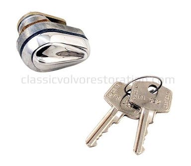 Fuel tank lock for Volvo 1800, with chrome housing