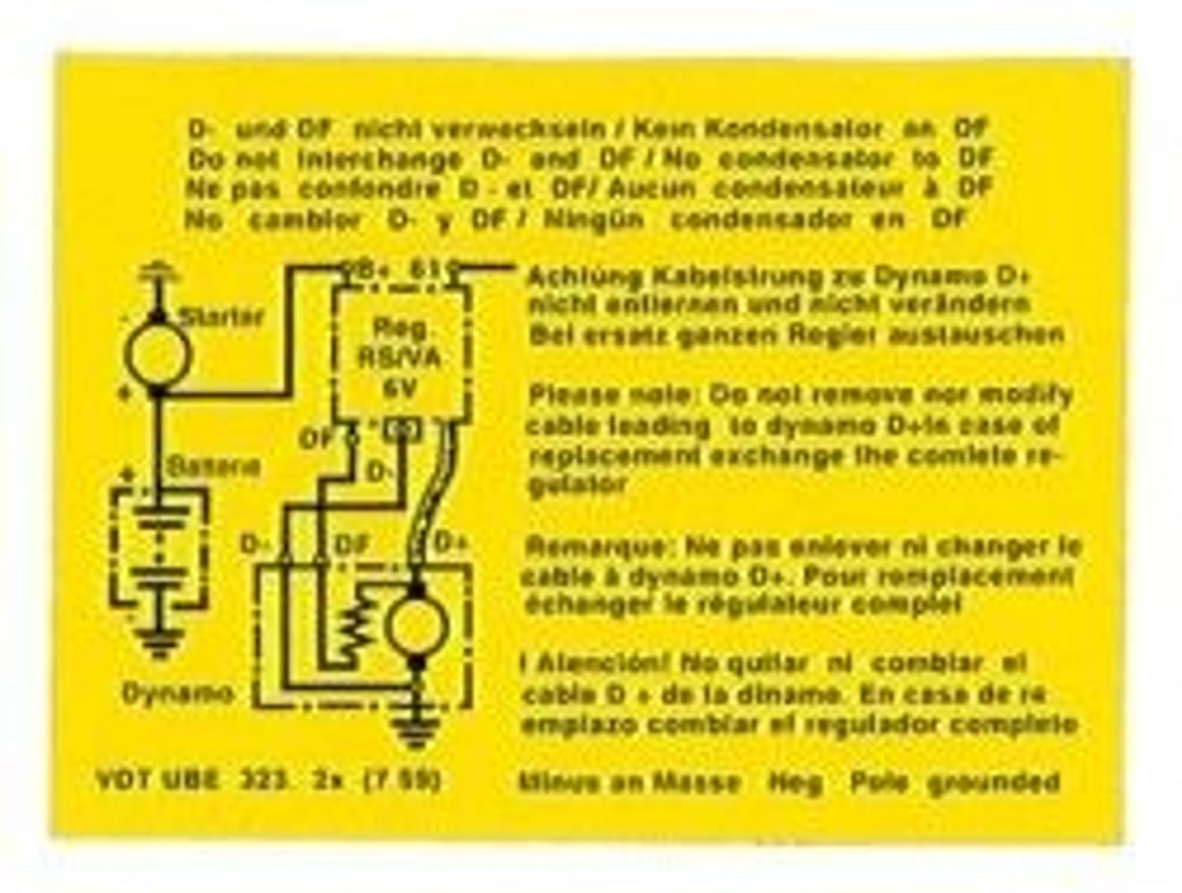 Decal charging relay 6V — bild 1 av 2