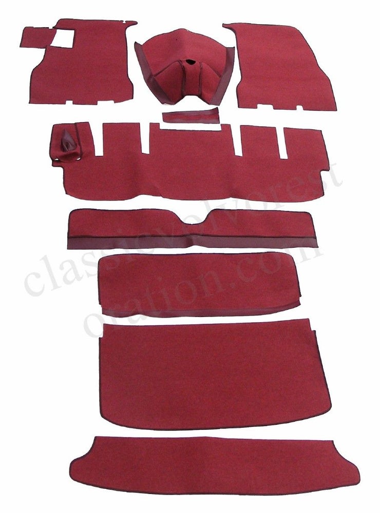 Carpet set for Volvo 1800S 1964-68, red textile