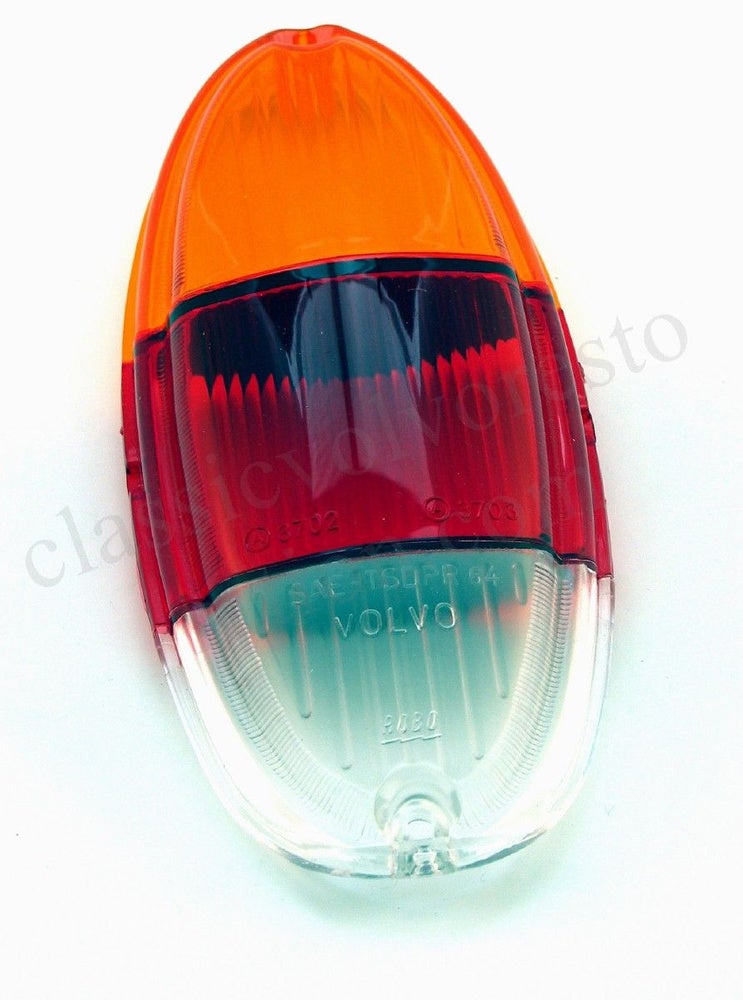 Taillight glass for Volvo Amazon 1963-, yellow/red/white
