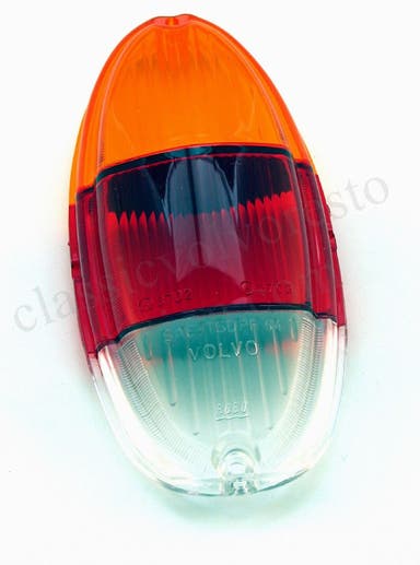 Taillight glass for Volvo Amazon 1963-, yellow/red/white