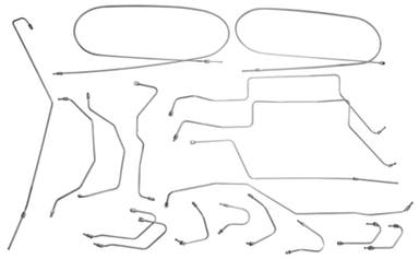 Brake pipe set for Volvo Amazon 1969-70, 2-circuit, left-hand drive