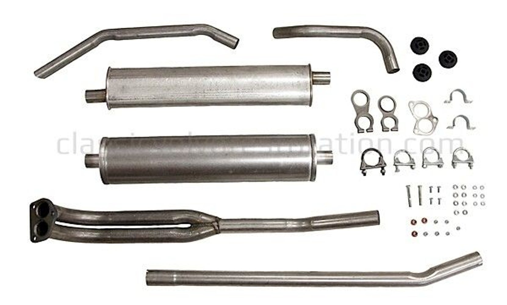Exhaust system for Volvo Duett, 1967-68, B18, B20