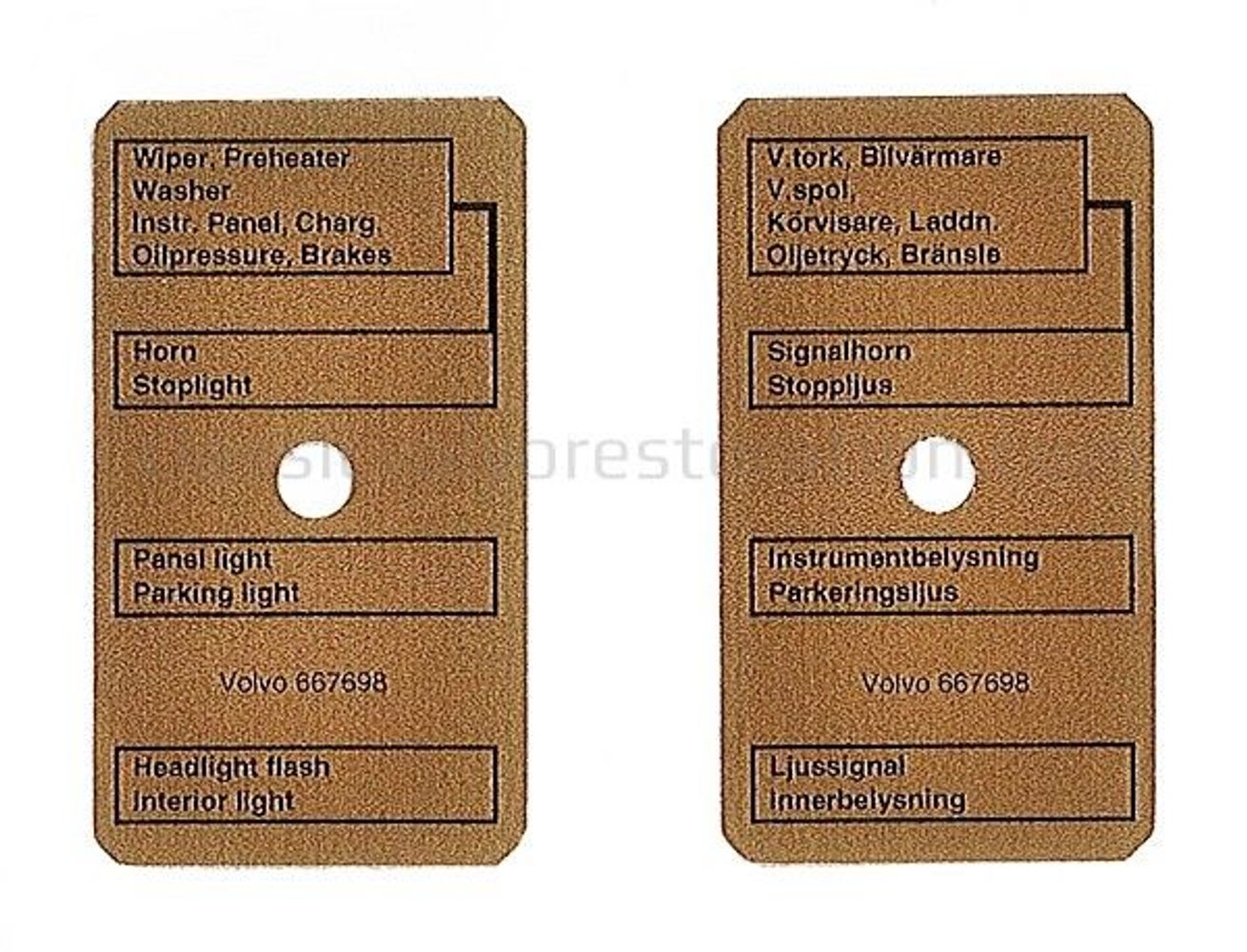 Decal Fuse holder for Volvo Amazon, Amazon Kombi