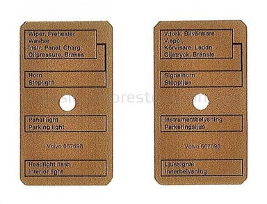 Decal Fuse holder for Volvo Amazon, Amazon Kombi