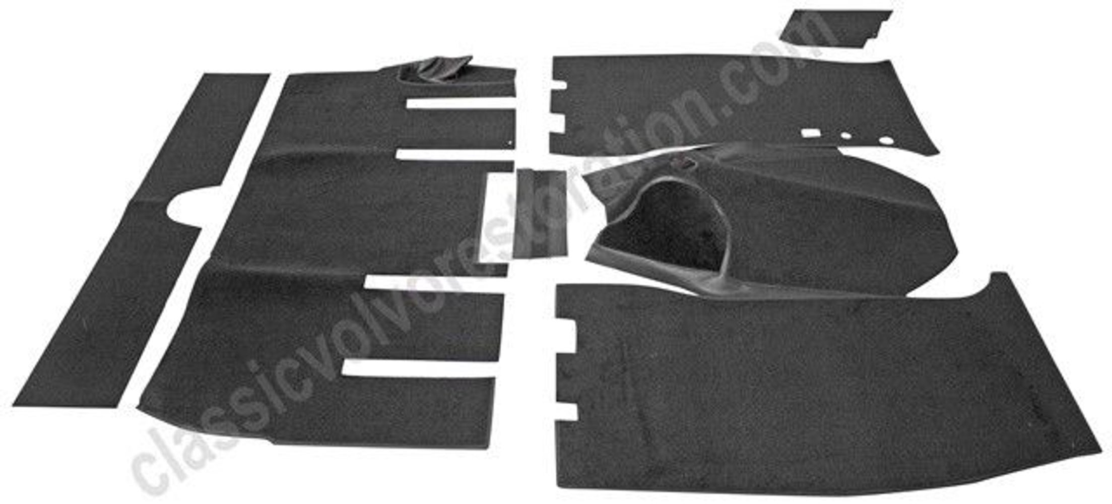 Carpet set for Volvo 1800 1961-62, black textile