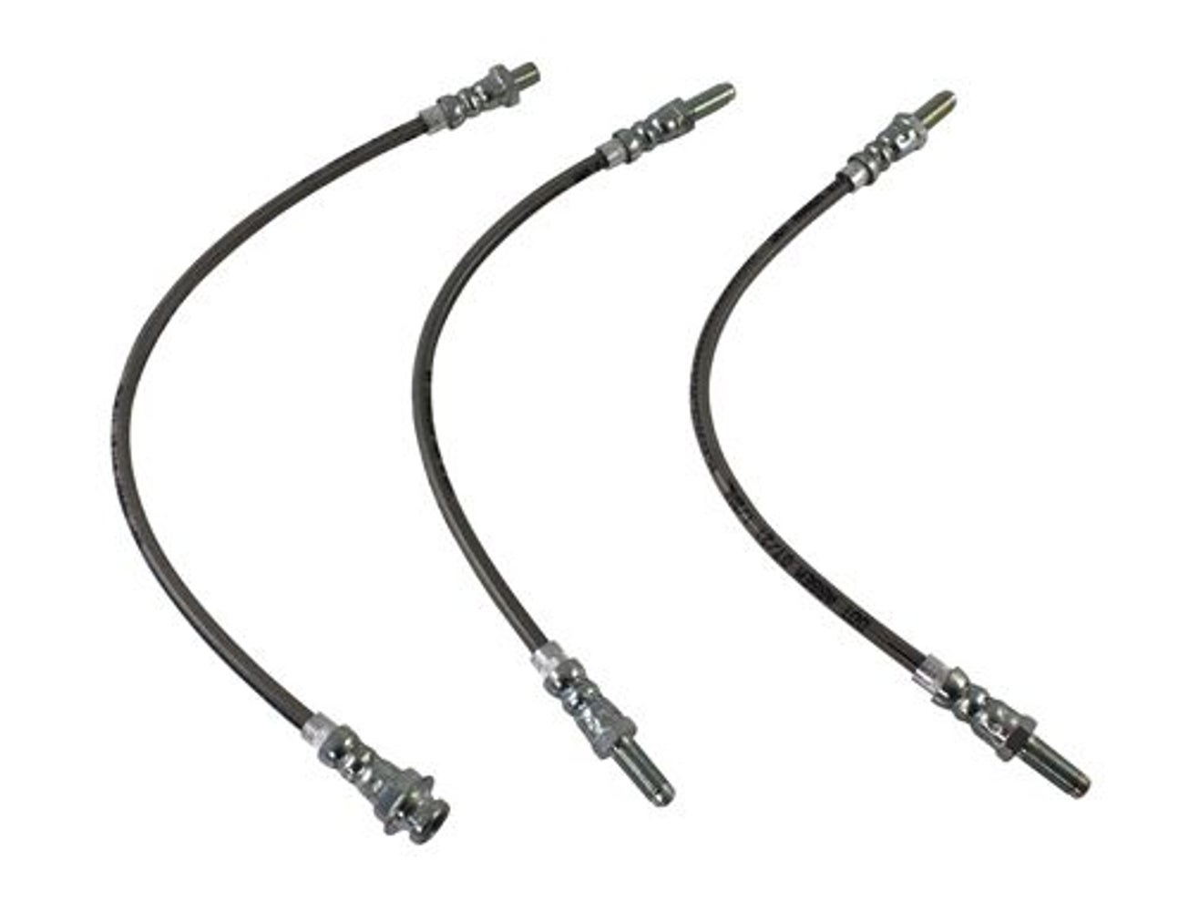 Brake hose set for Volvo Amazon B18, 1965-68, metal braided