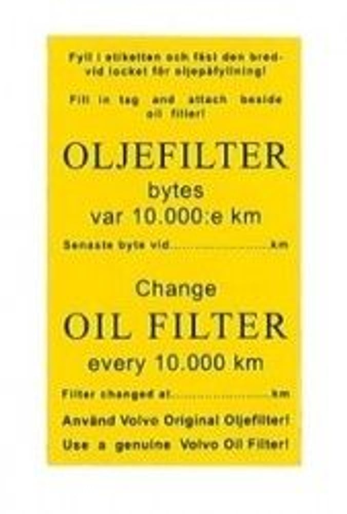 Oil filter service decal — bild 1 av 2