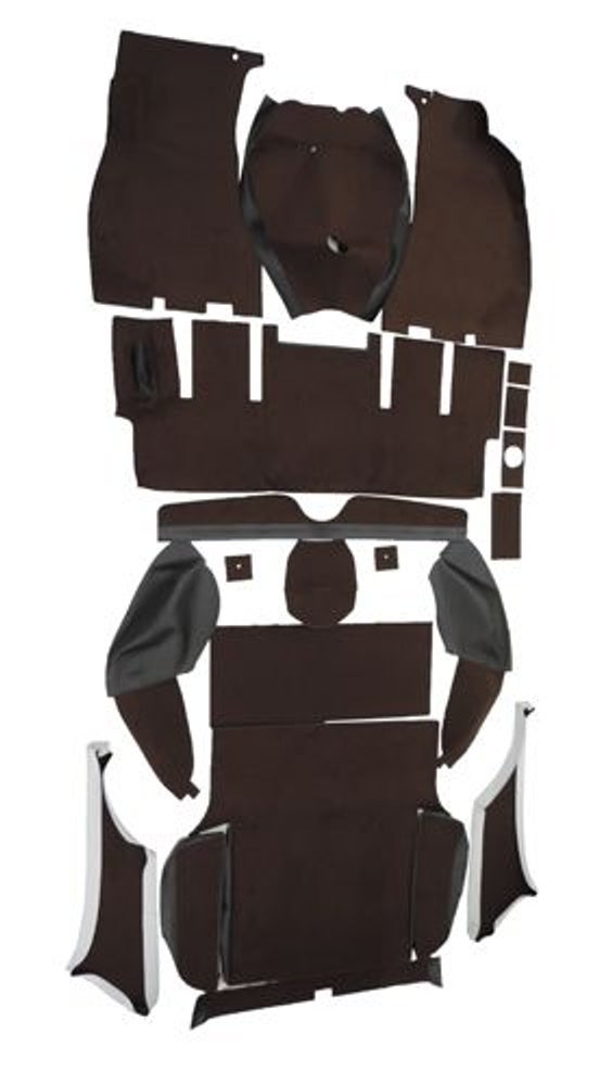 Carpet set for Volvo 1800ES, brown/black textile