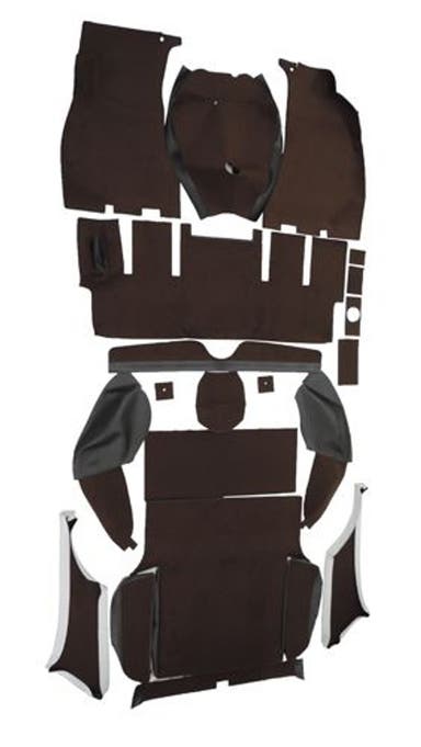 Carpet set for Volvo 1800ES, brown/black textile