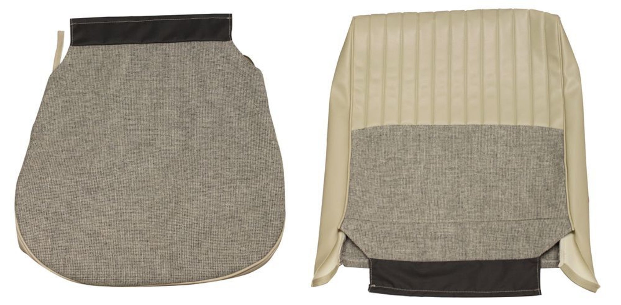 Front seat upholstery for Volvo Amazon 4d 1959-60 gray/white with folding fittings — bild 1 av 2