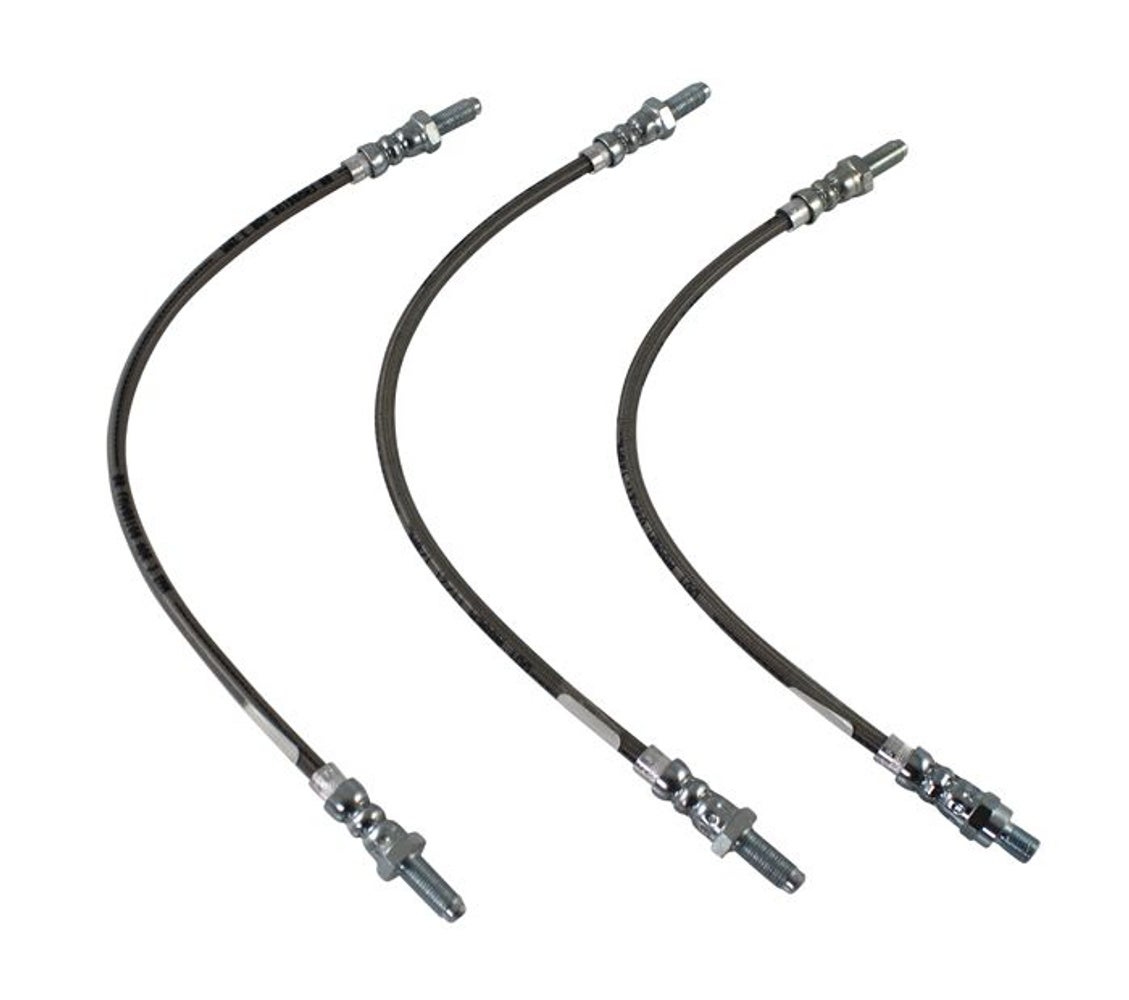 Brake hose set for Volvo 1800, B18, metal braided
