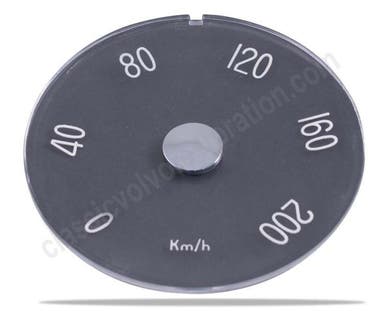 Speedometer glass for Volvo 1800, (km/h), 1961-69